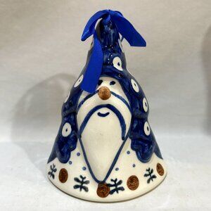 Polish Pottery Manufaktura W Boleslawcu Noel Santa Bell Ornament